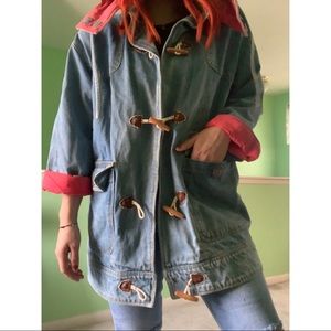 Jean Rain jacket with pink interior